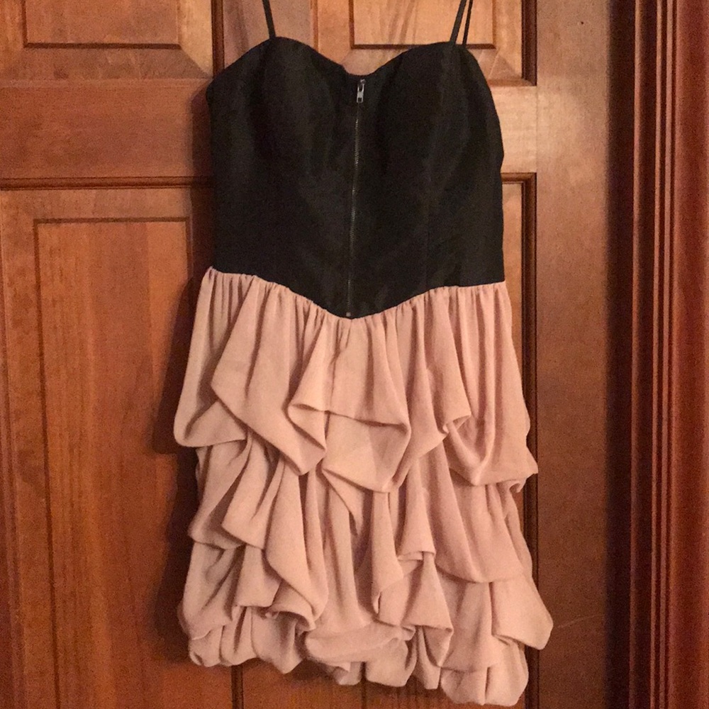 Arden B. Strapless Black/Blush Cocktail Size 2
